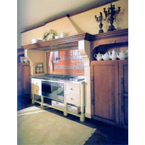 Cucina su misura classica, in legno tinto